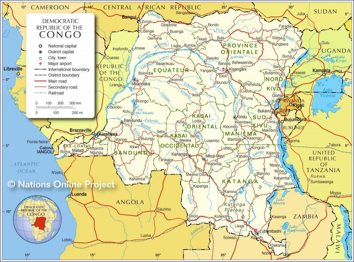 kaart kongo demokraatlik vabariik